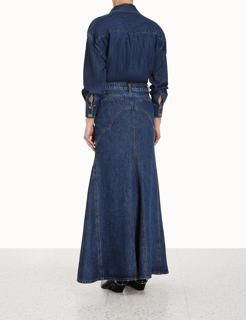 Luminosity Denim Maxi Skirt