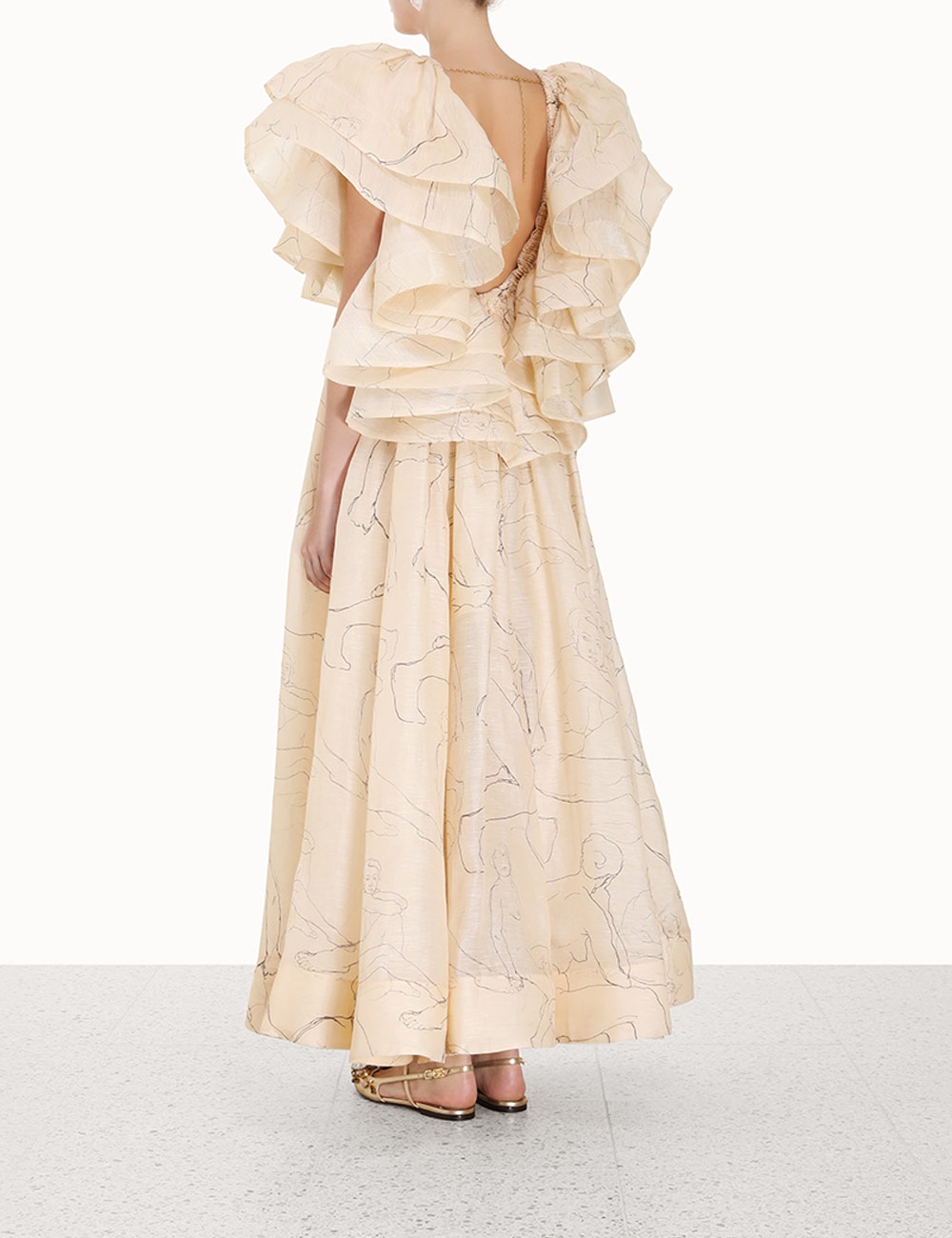 Luminosity Ruffle Gown