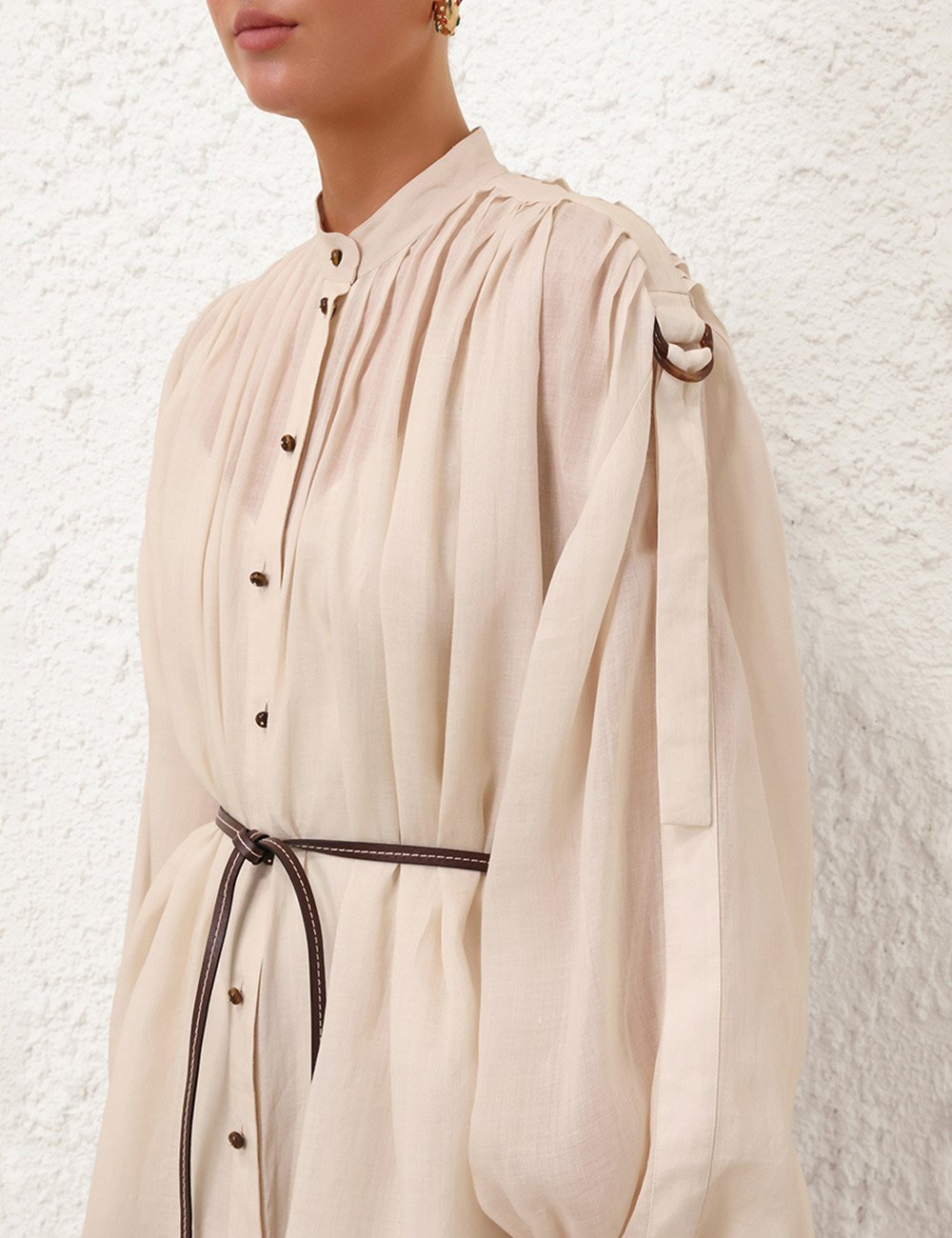 Wylie Midi Shirt Dress Sepia Palm Online | Zimmermann