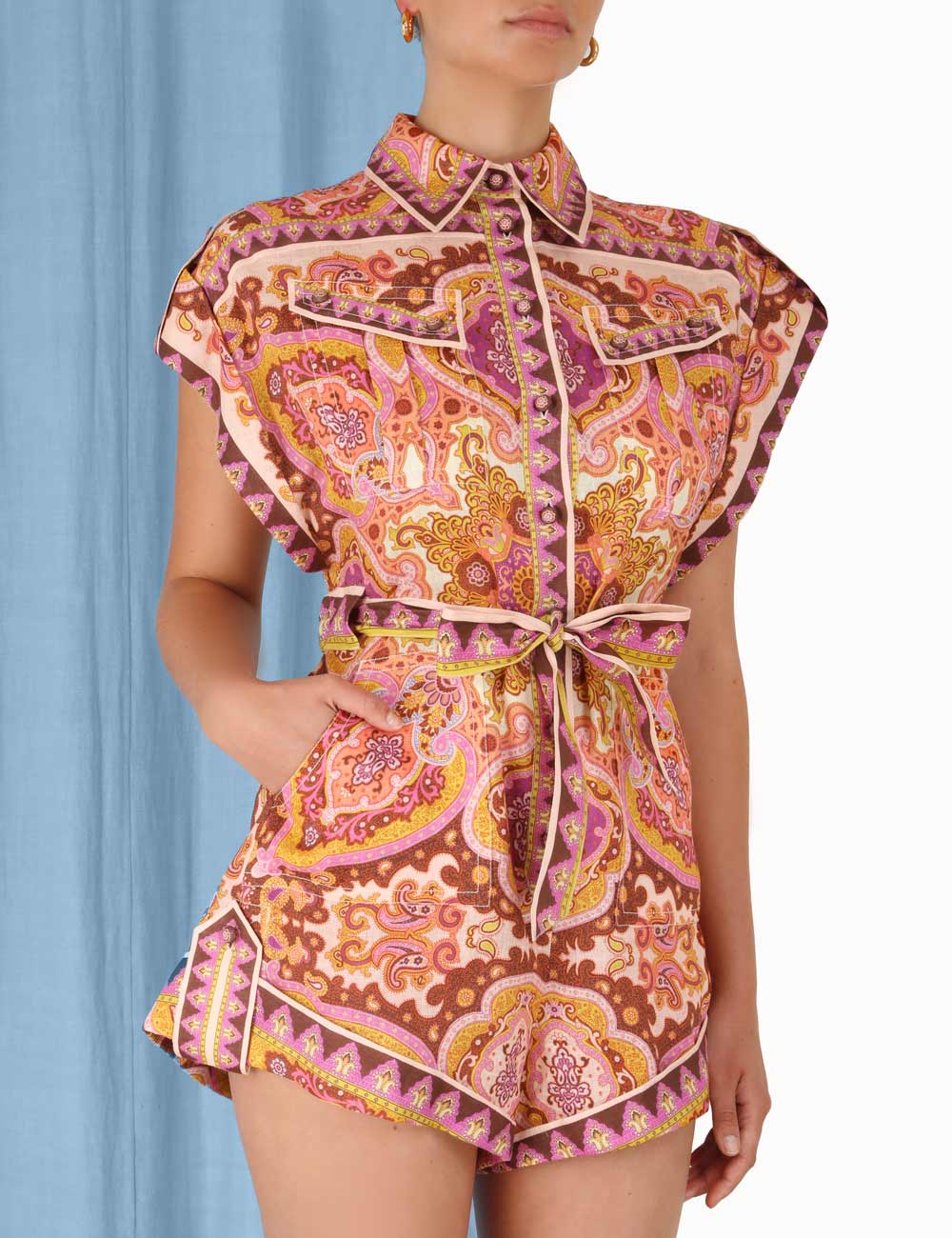 Halcyon Cuffed Playsuit