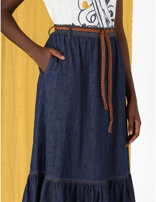 Moonshine Tiered Midi Skirt