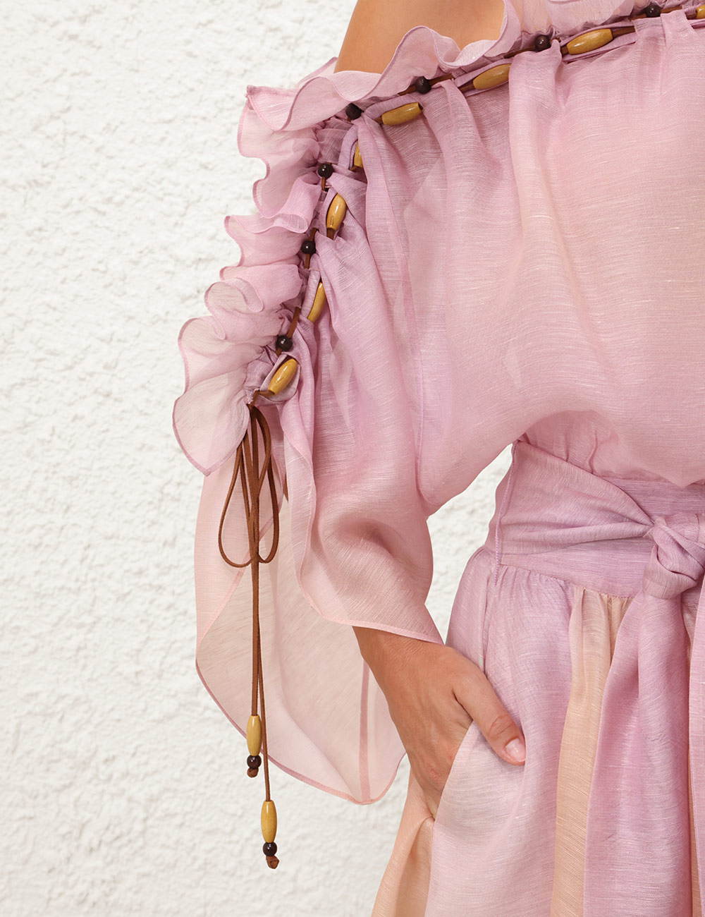 Dawning Ruffle Maxi Dress Lilac Seascape Online | Zimmermann