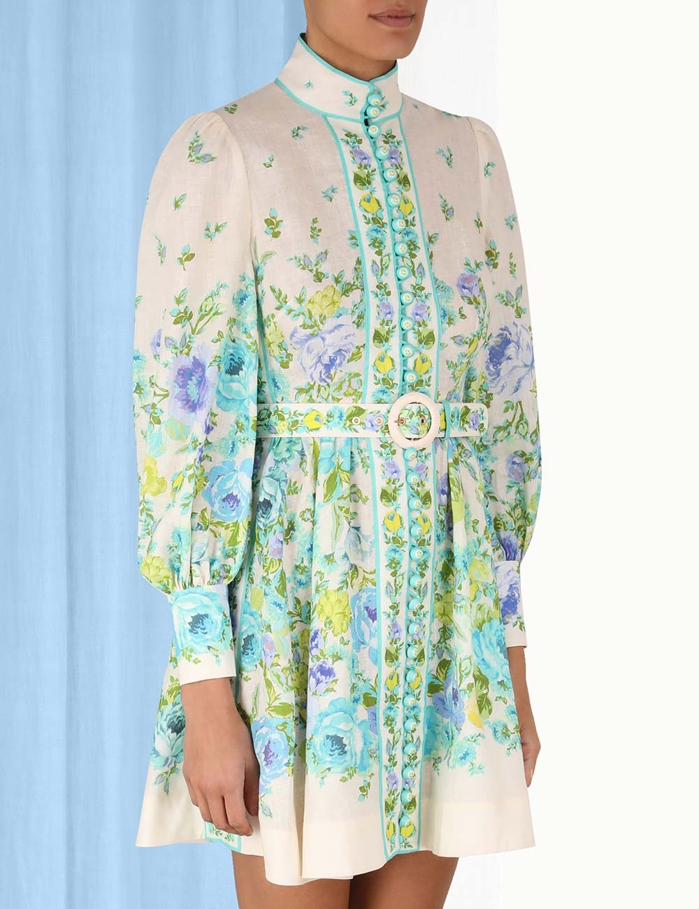 Raie Buttoned Mini Dress