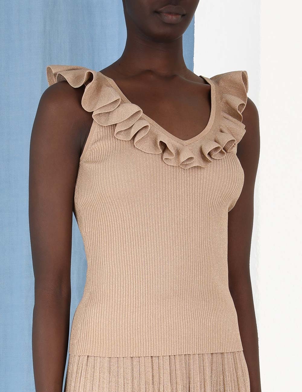 Clover Frill V-Neck Top