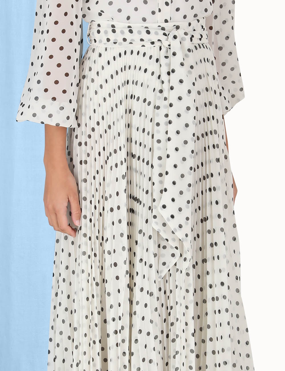 Pleated Sunray Midi Skirt