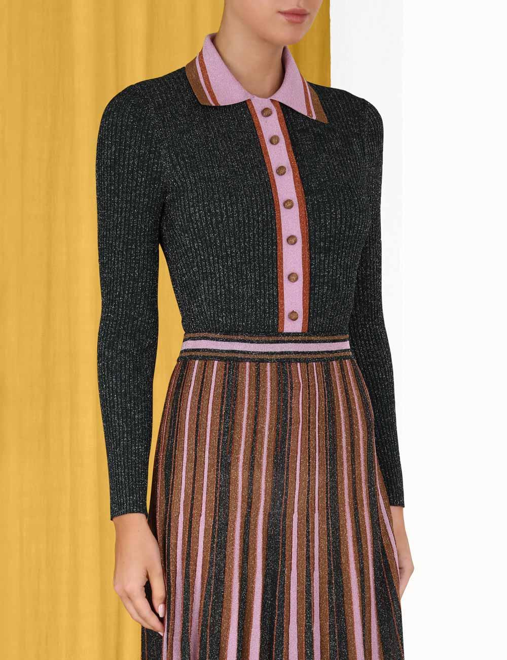 Kaleidoscope Stripe Midi Skirt