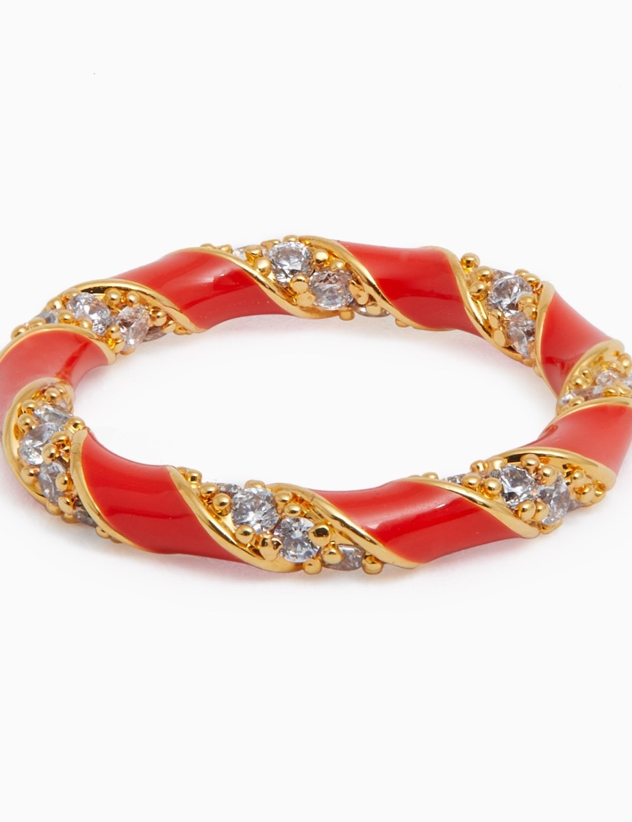 Candy Stripe Pave Ring