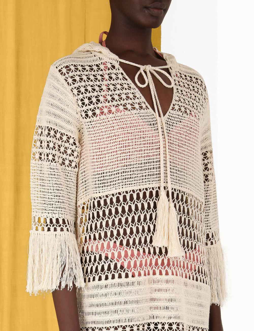 Laurel Knit Fringe Poncho