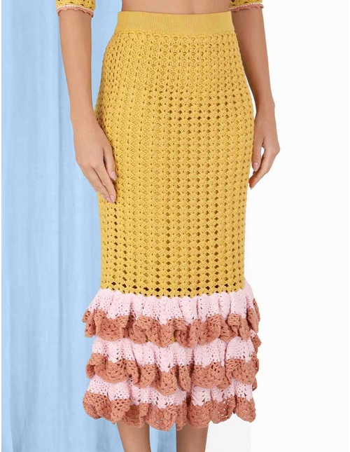 Laurel Crochet Midi Skirt
