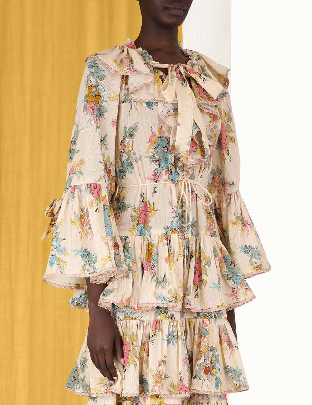 Clover Frill Tiered Midi Dress
