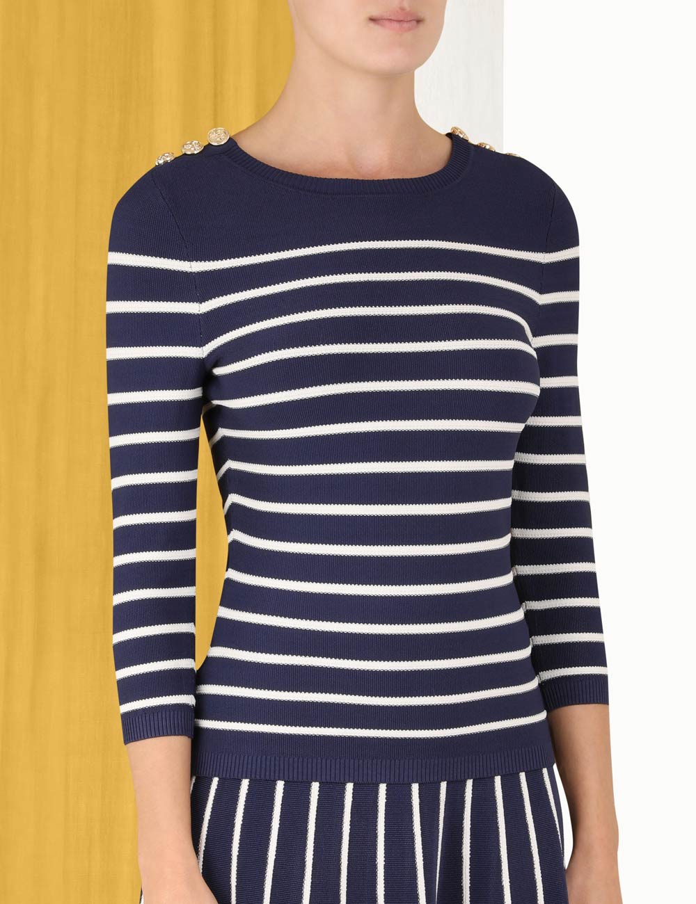 High Tide Button Shoulder Top