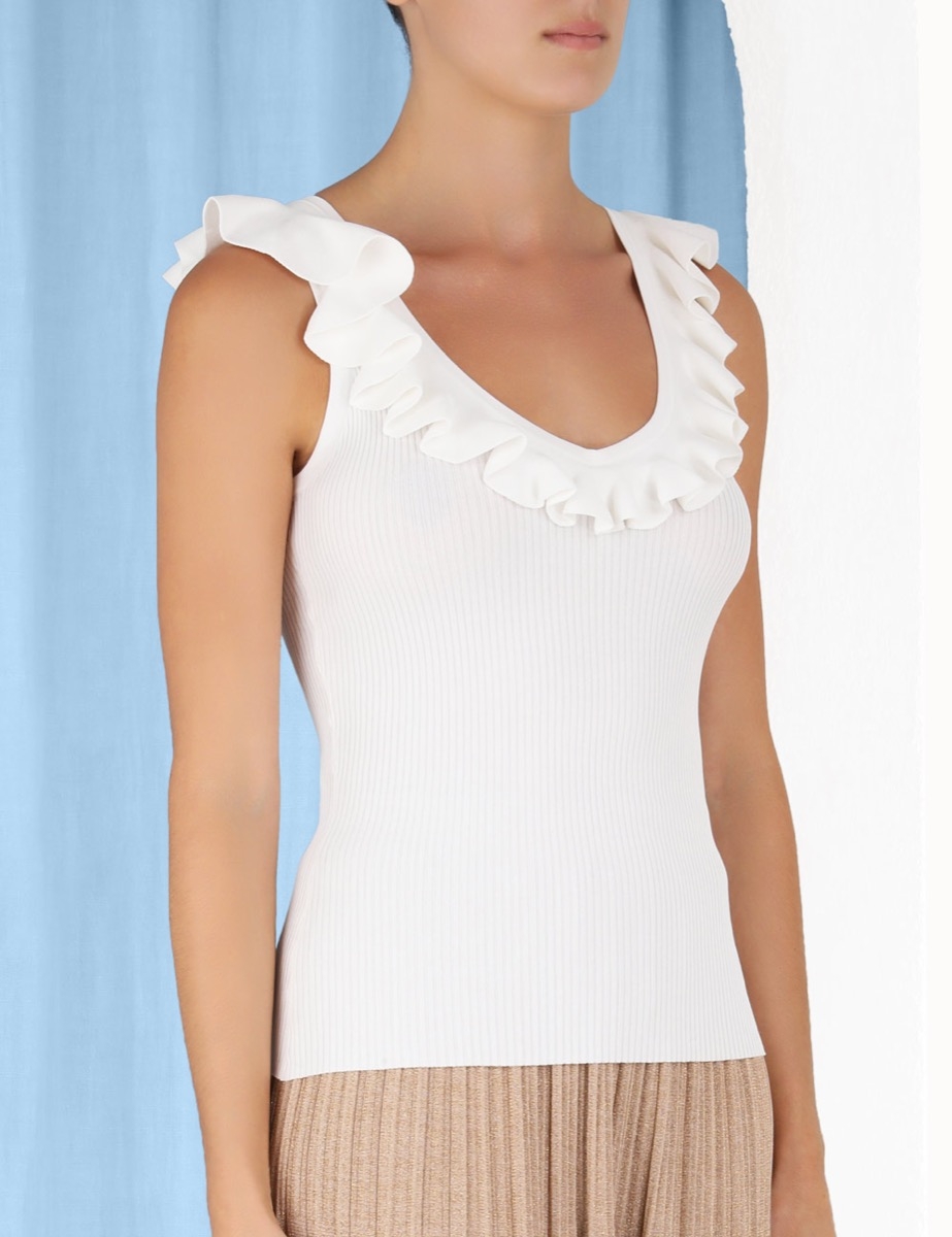Clover Scoop Neck Frill Tank