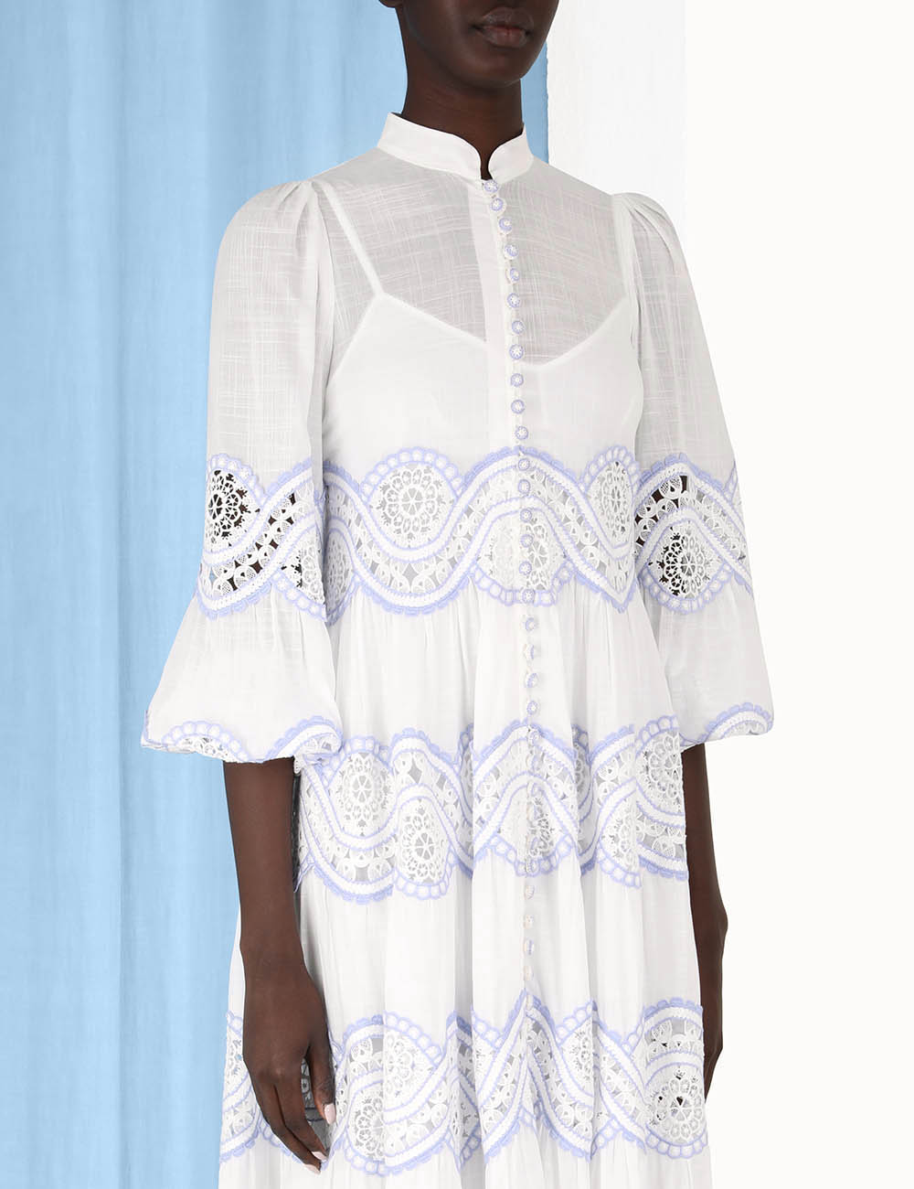 Cira Tiered Trimmed Dress 