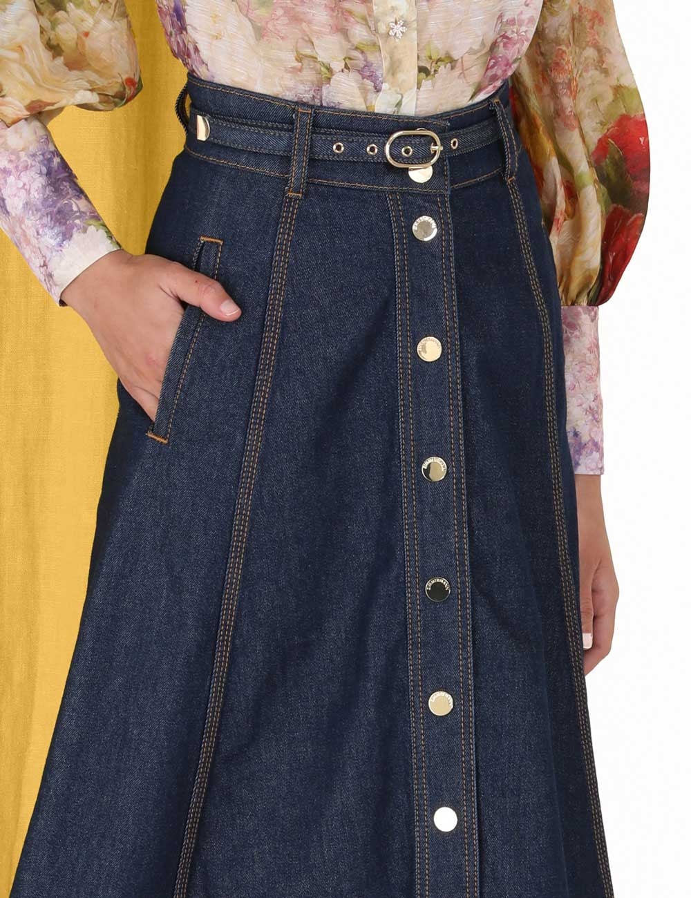 A Line Denim Skirt