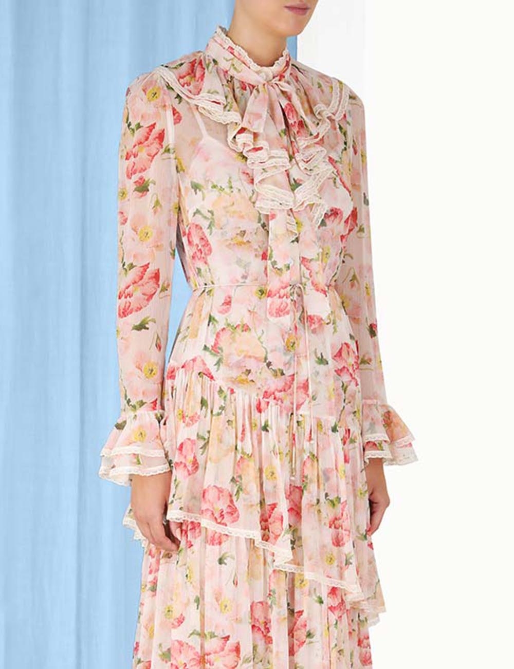 Coaster Lace Ruffled Midi