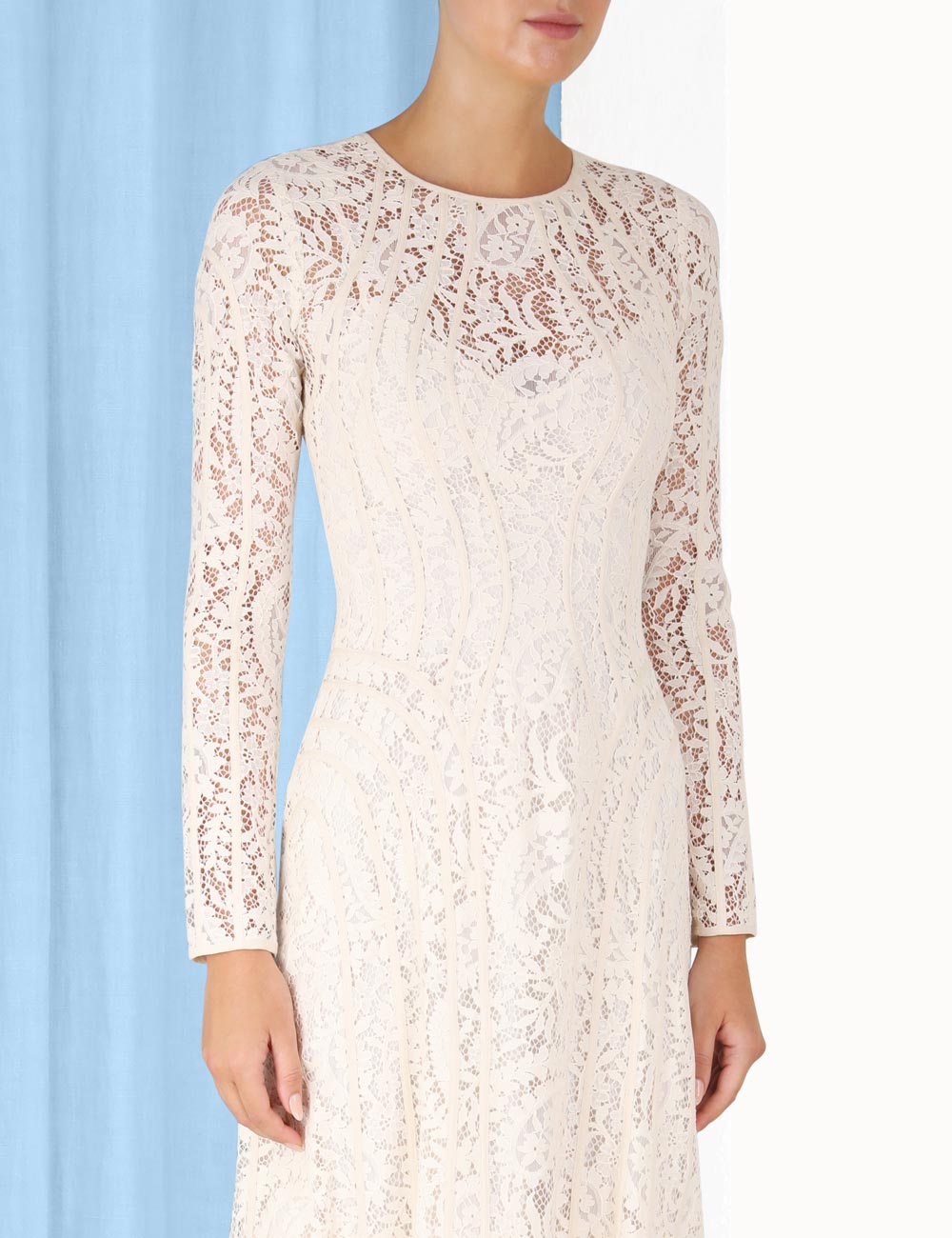 Devi Panelled Lace Midi Dress