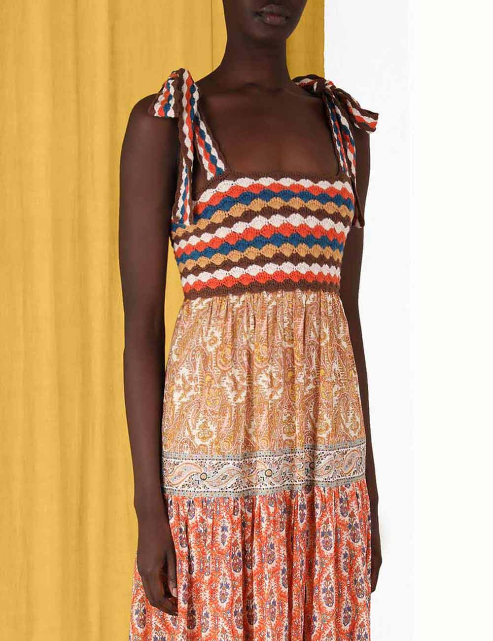 Devi Crochet Spliced Dress