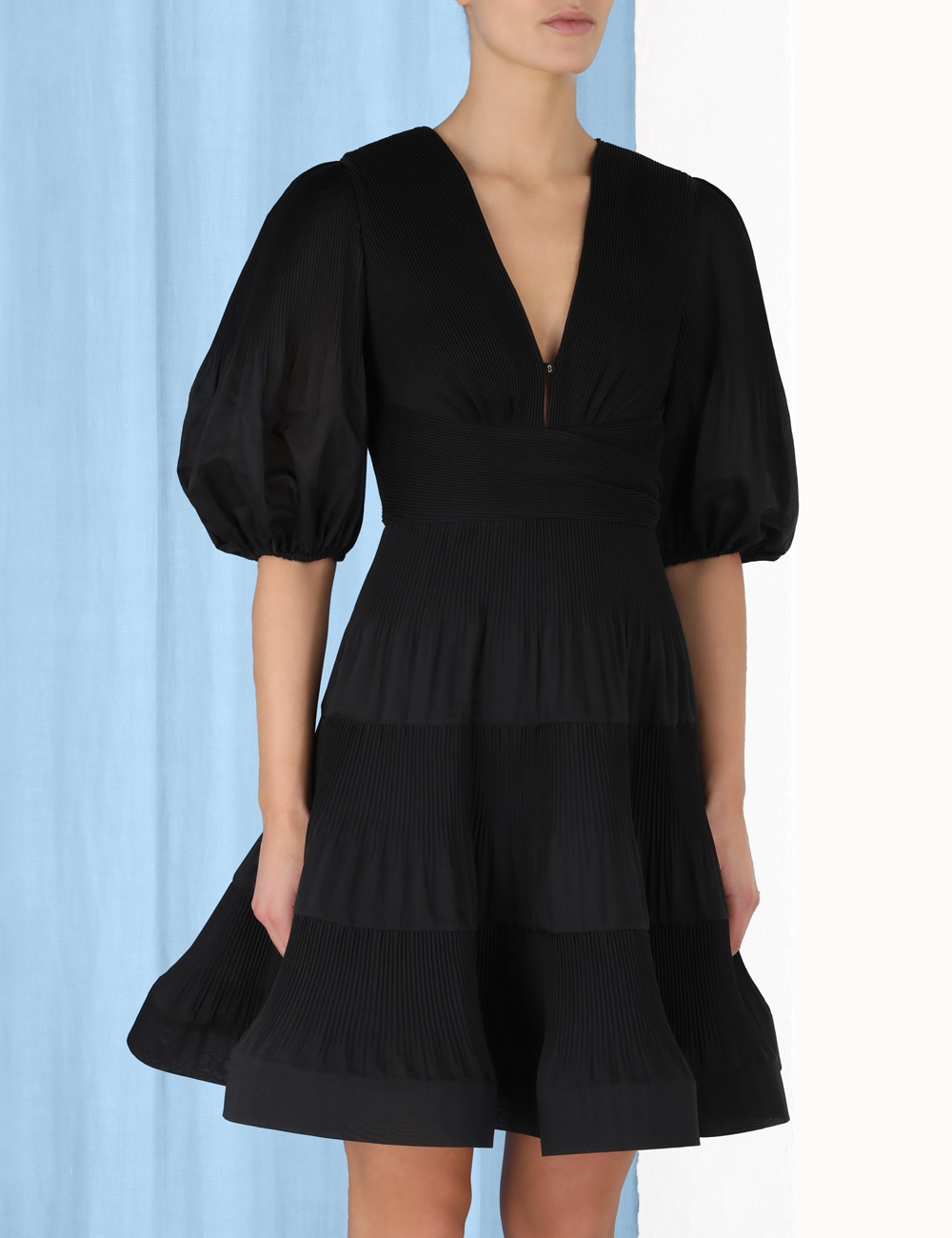 Pleated Mini Dress