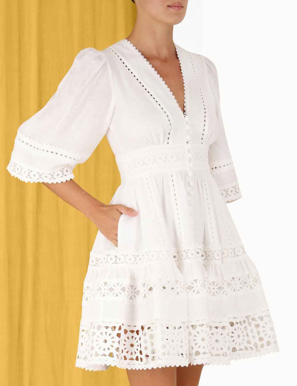 Devi Spliced Billow Mini Dress