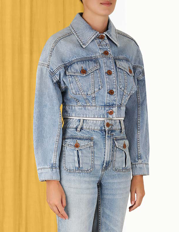 Raie Cropped Denim Jacket