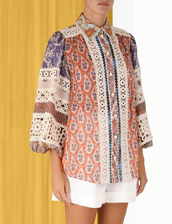Devi Spliced Billow Blouse