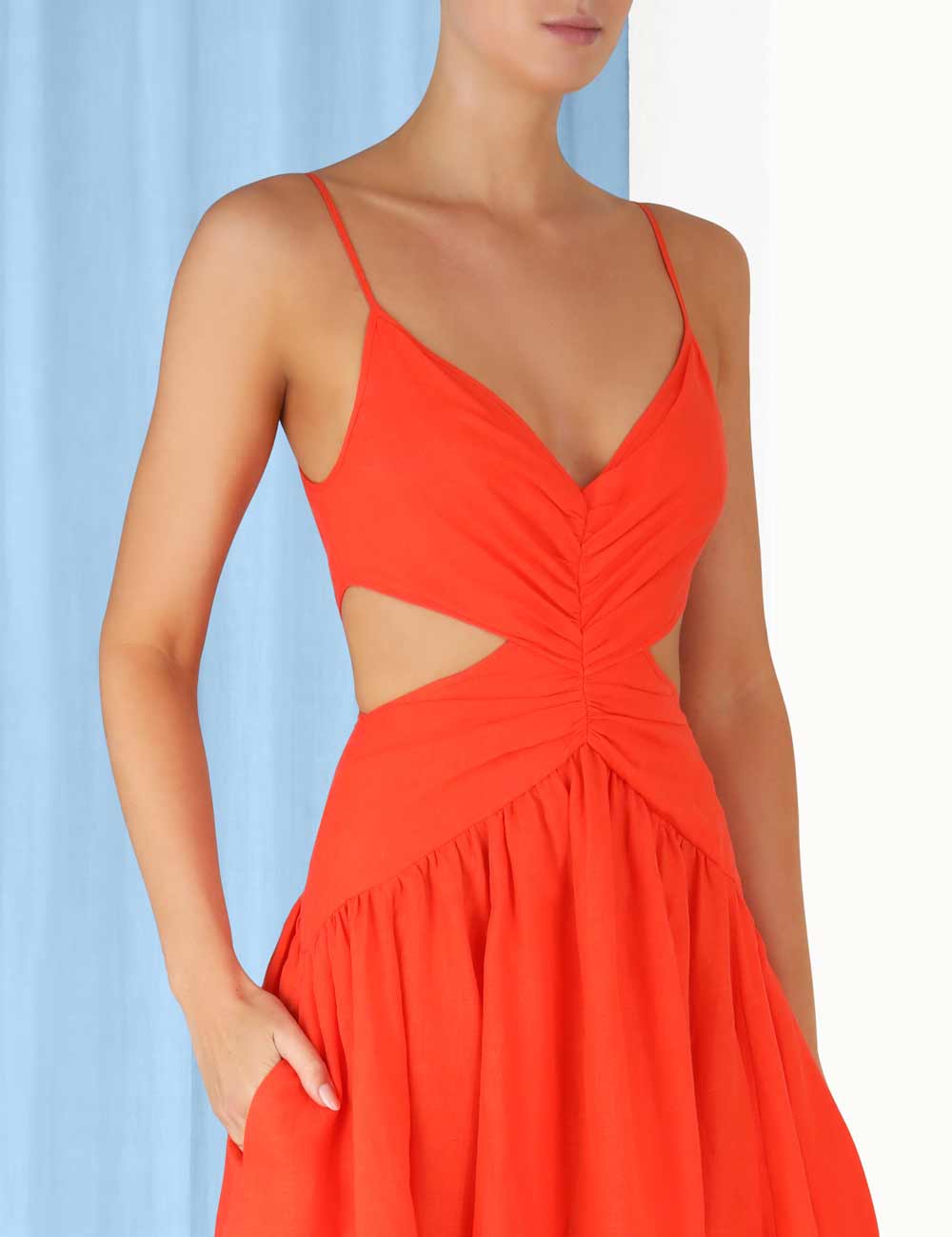 Raie Plunge Cut Out Midi Dress