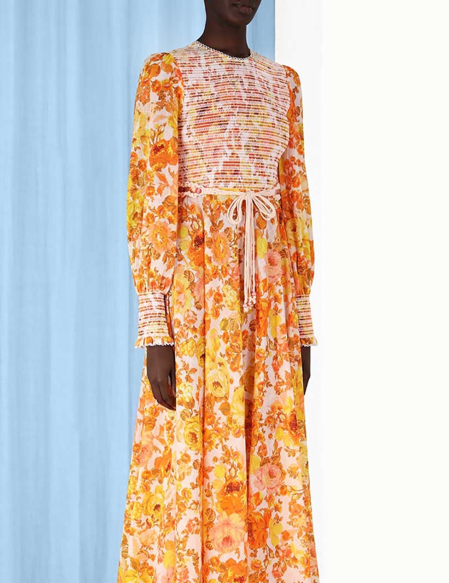 Raie Smocked Bodice Midi Dress