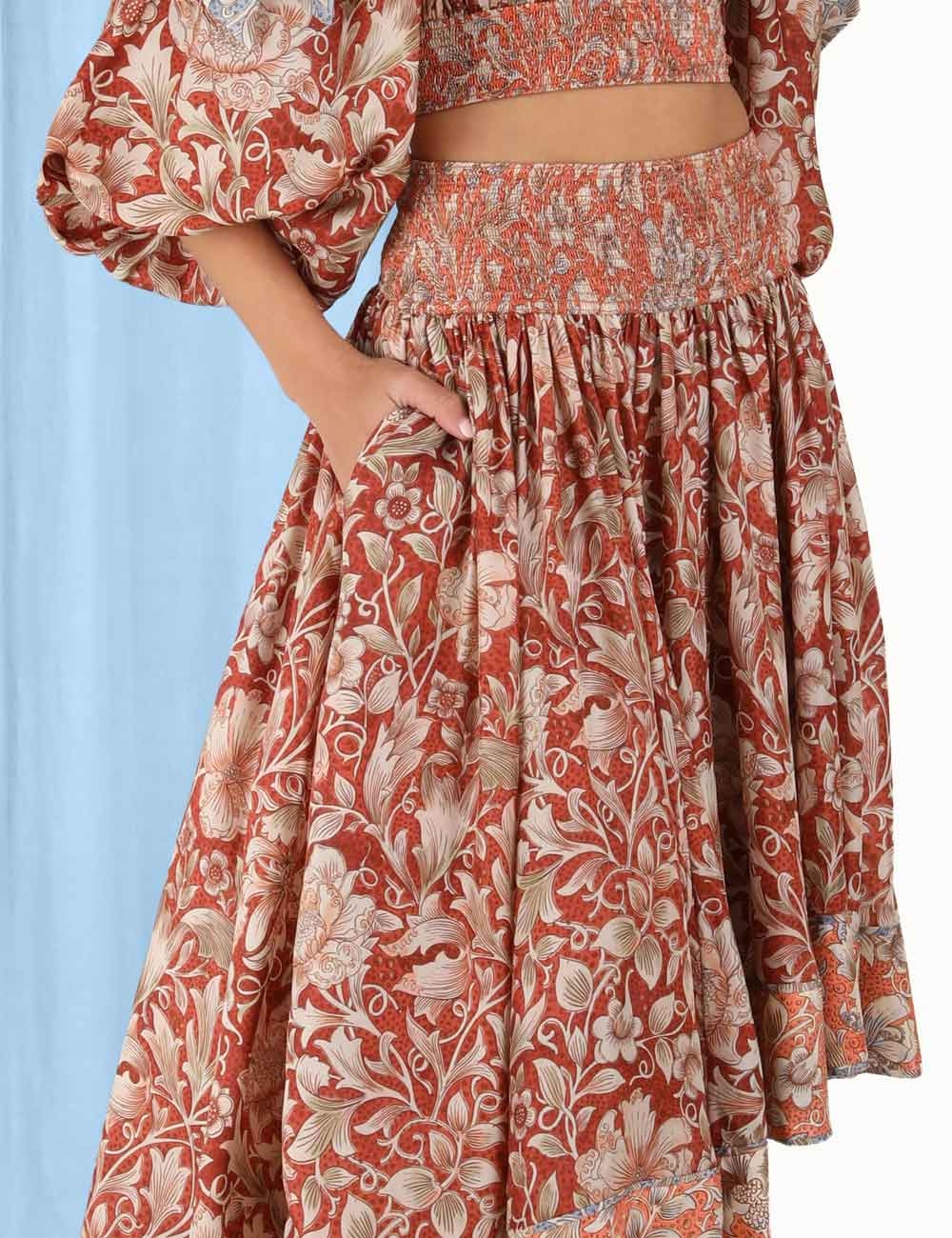 Chintz Asymmetrical Skirt