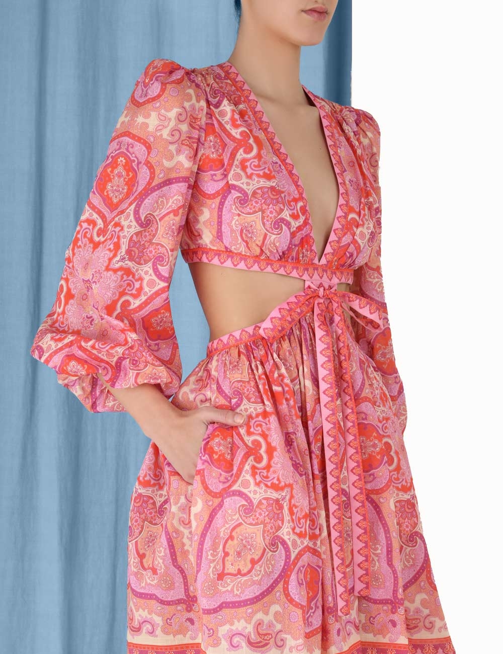 Halcyon Tie Front Mini Dress