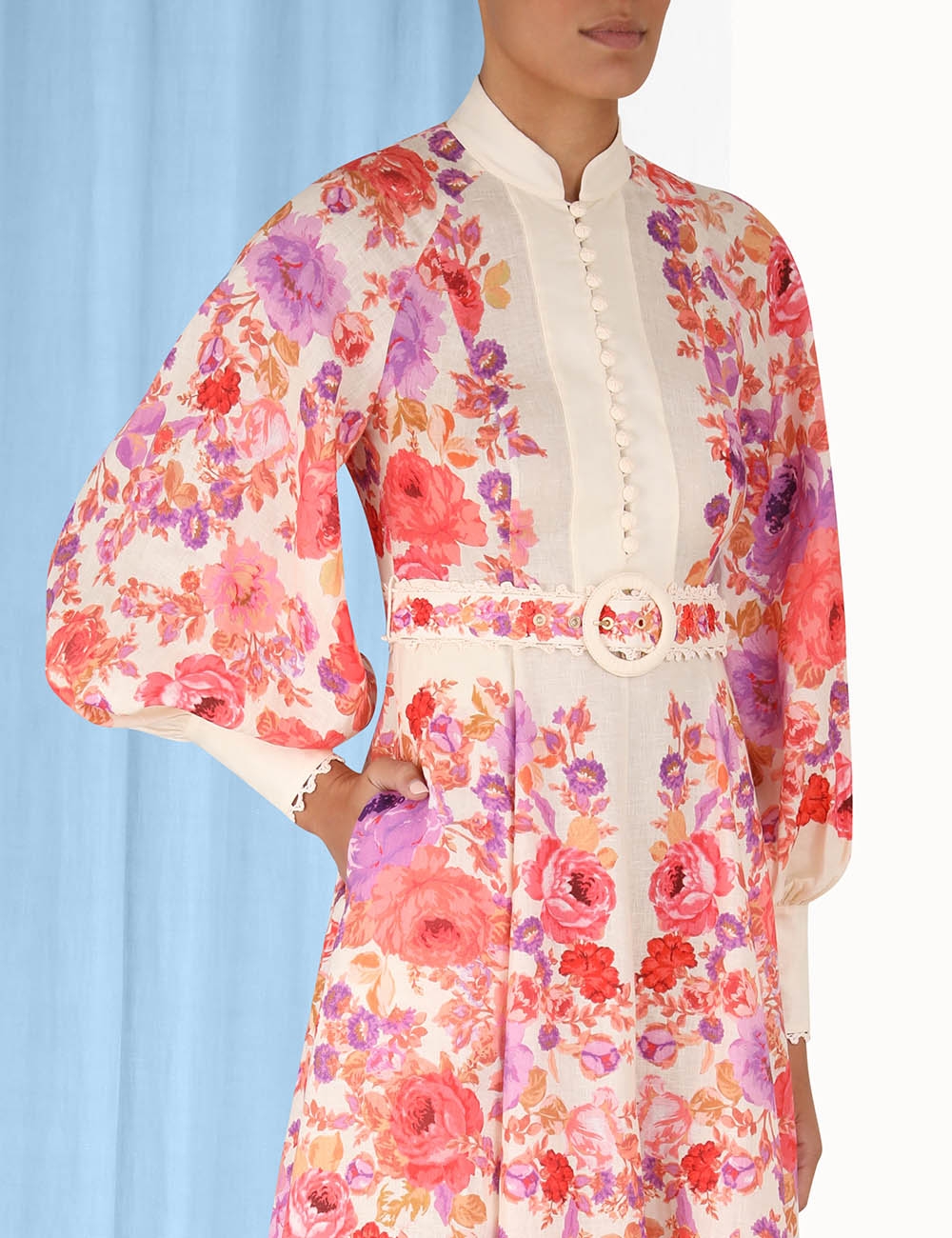 Raie Billow Sleeve Midi Dress