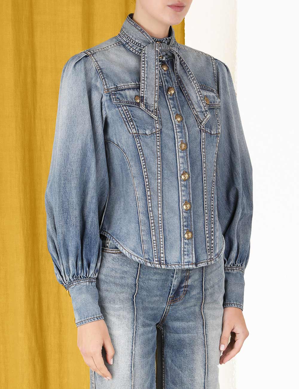 Luminosity Denim Corset Shirt