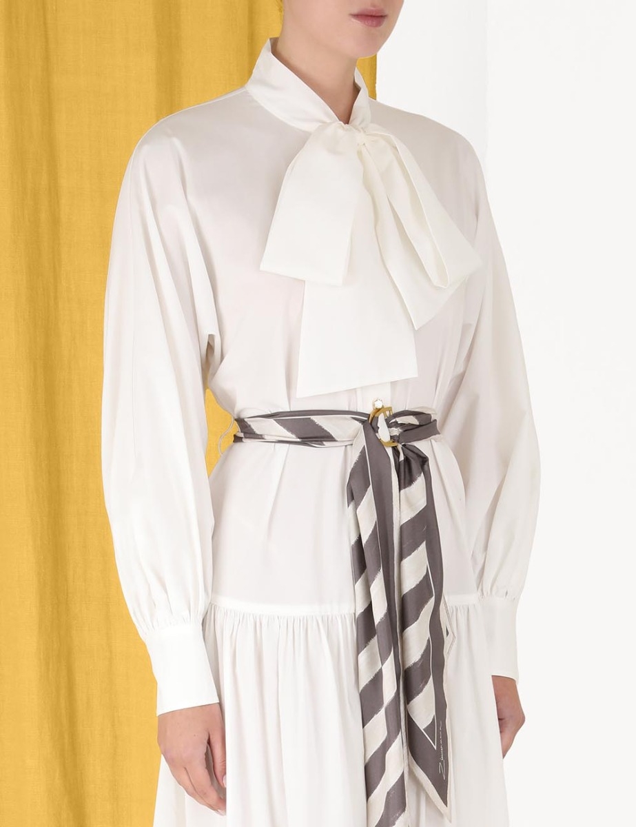 Lyrical Scarf Tie Shirt Dress