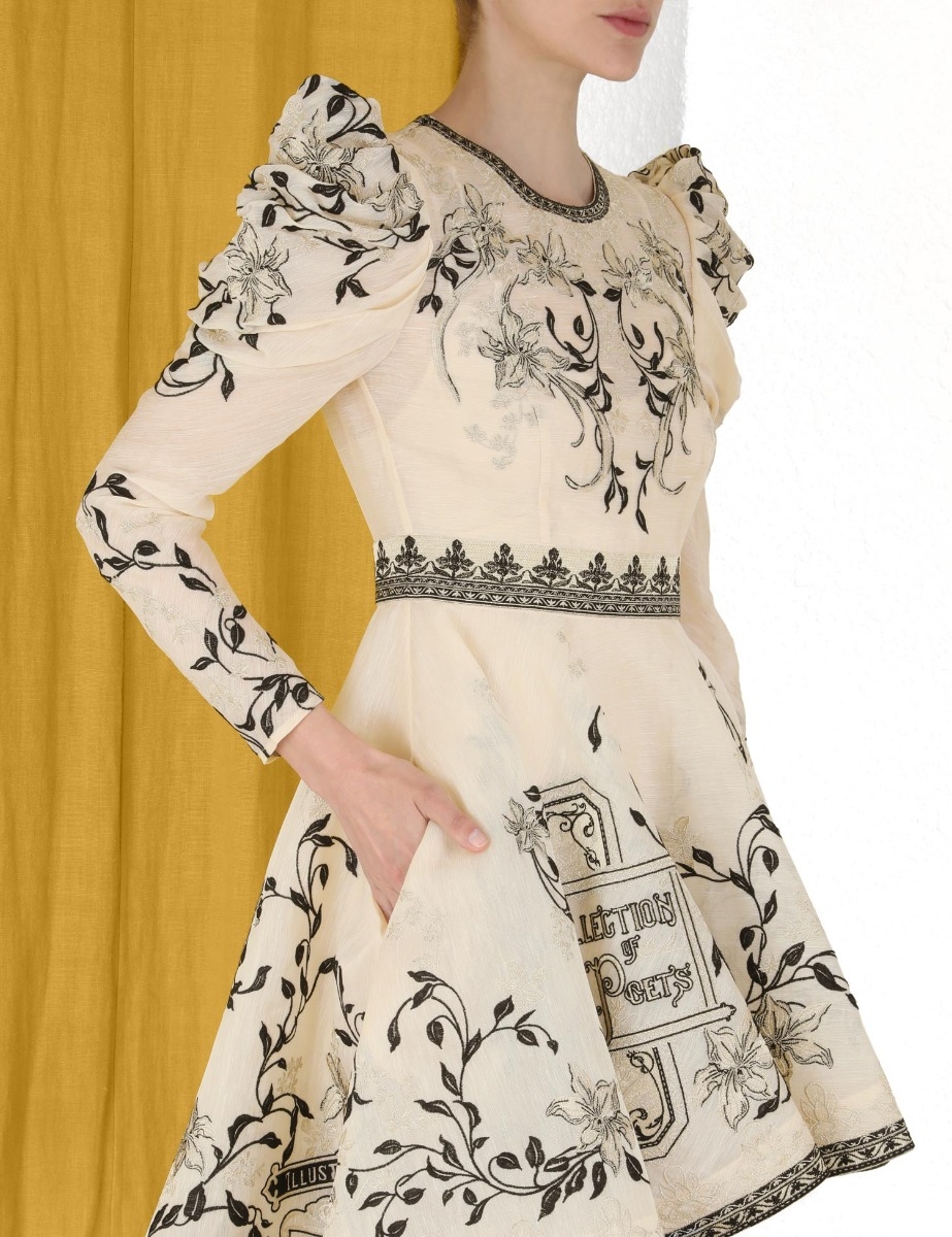 Lyrical Embroidery Mini Dress