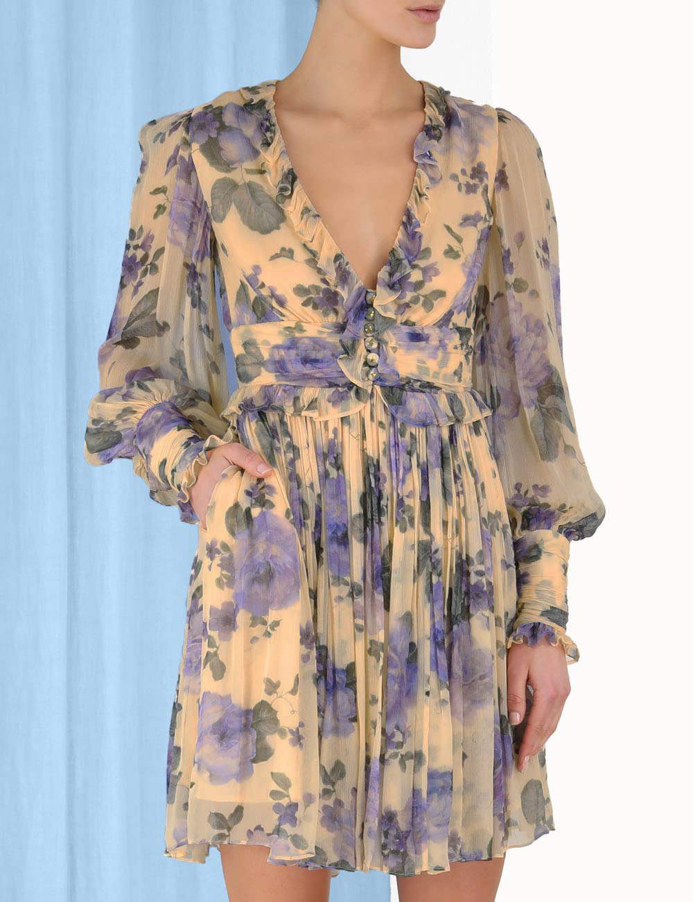 Lyrical Ruffle Mini Dress