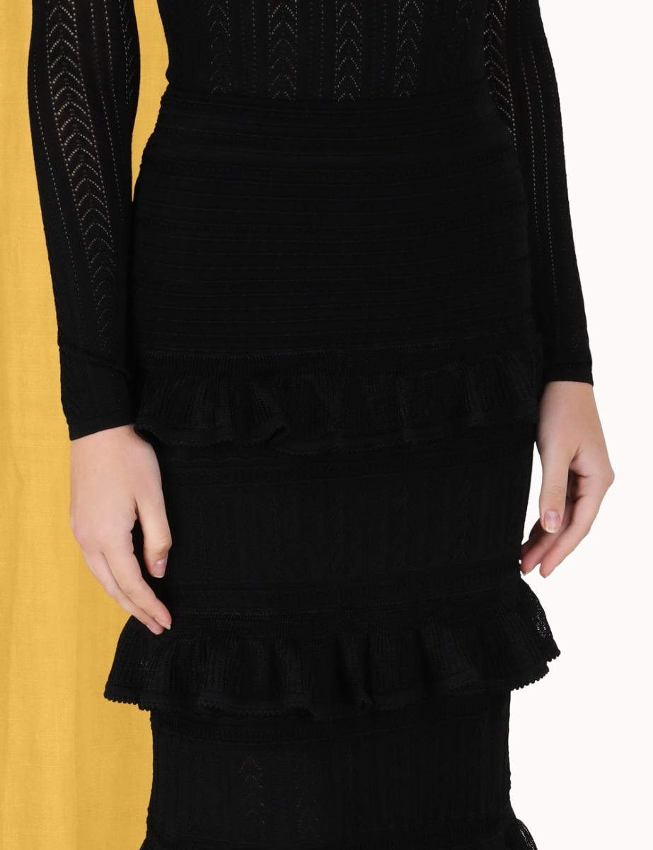 Luminosity Ruffle Midi Skirt