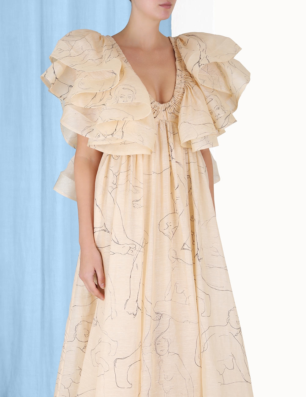 Luminosity Ruffle Gown