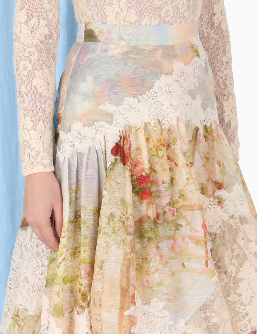 Luminosity Lace Spliced Skirt