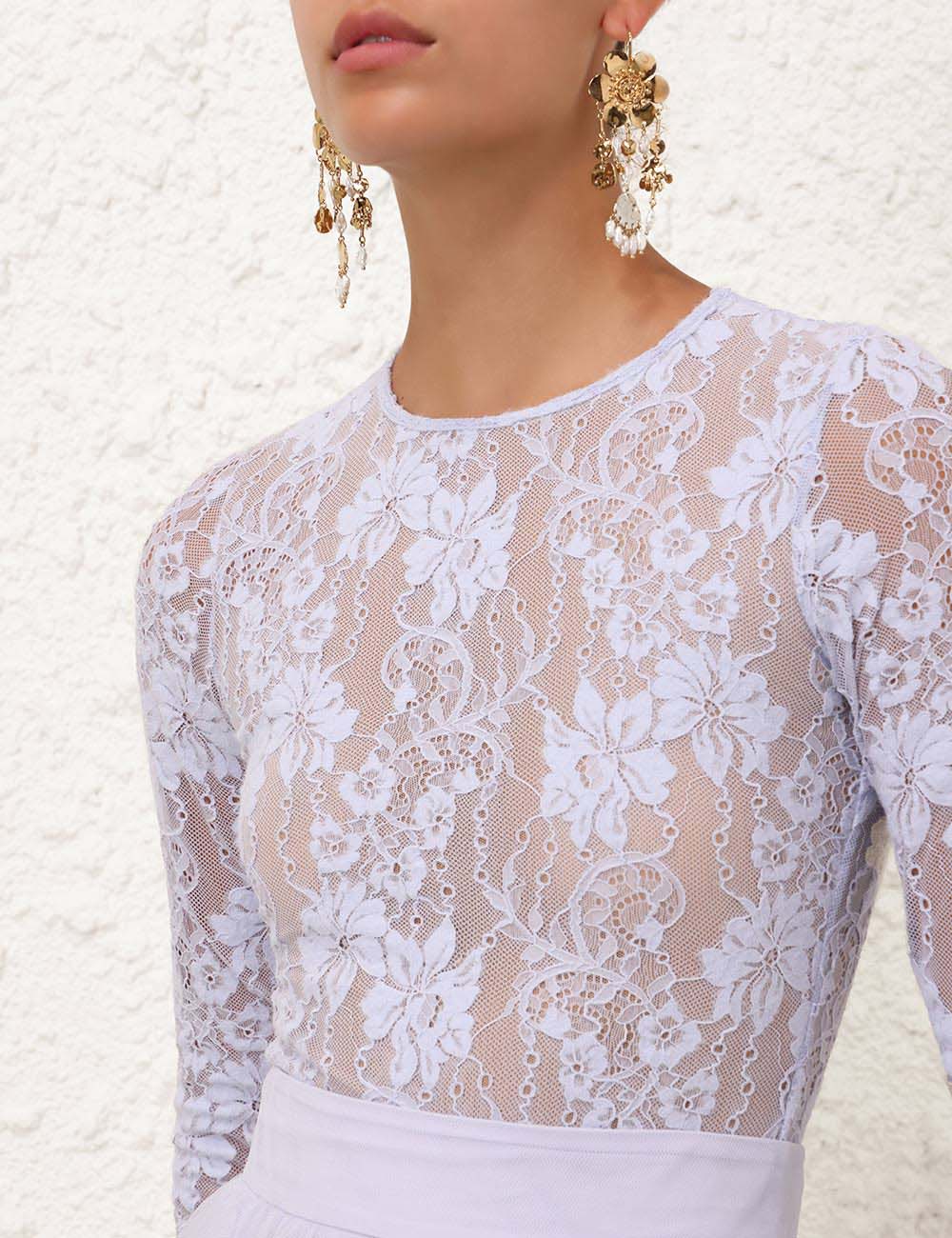 Lace Bodysuit Light Blue Online | Zimmermann Lace Bodysuit Light Blue Online | Zimmermann