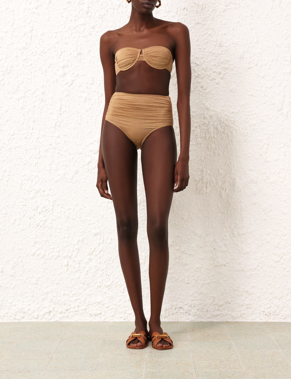 Junie Lurex Gathered Bikini