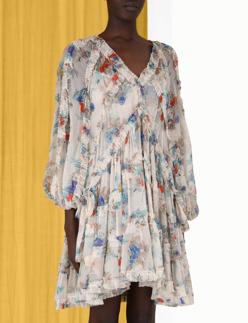 Clover Frill Billow Mini Dress