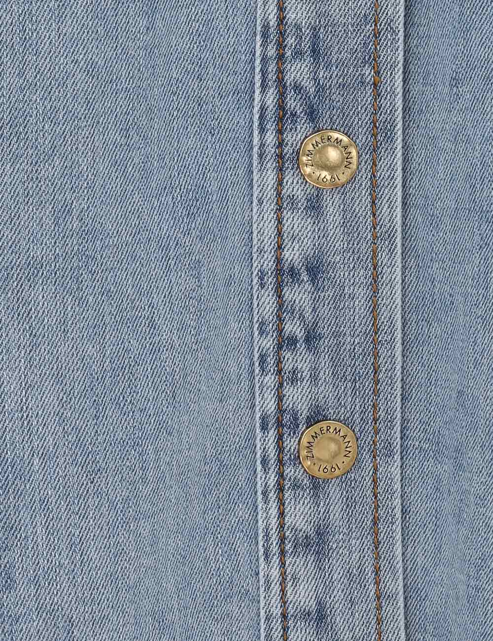 Illuminate Scoop Denim Shirt Sea Foam Online | Zimmermann Illuminate Scoop Denim Shirt Sea Foam Online | Zimmermann