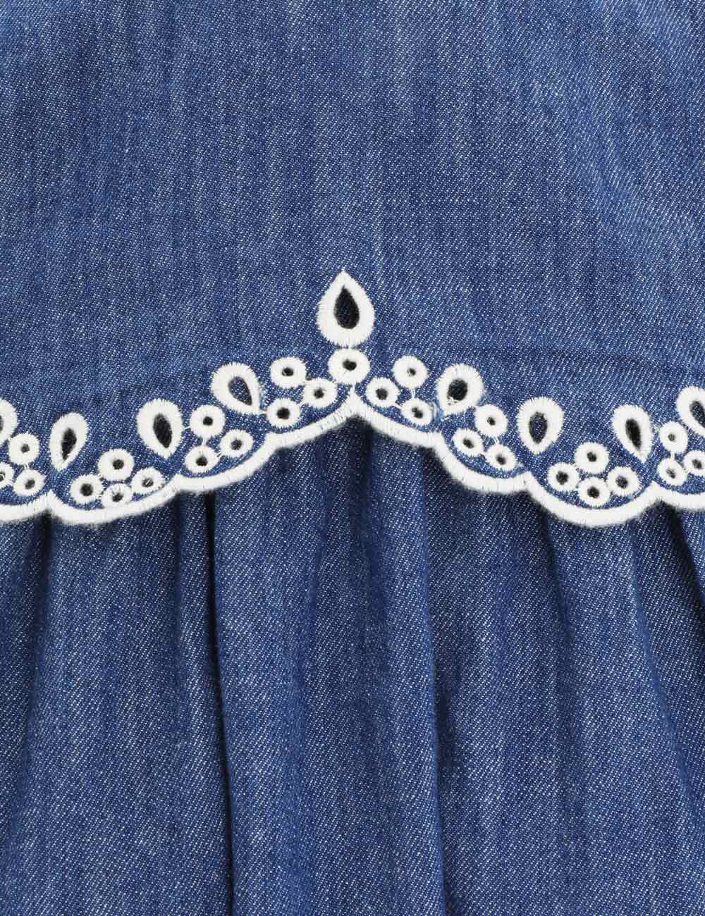 Laurel Scallop Denim Blouse