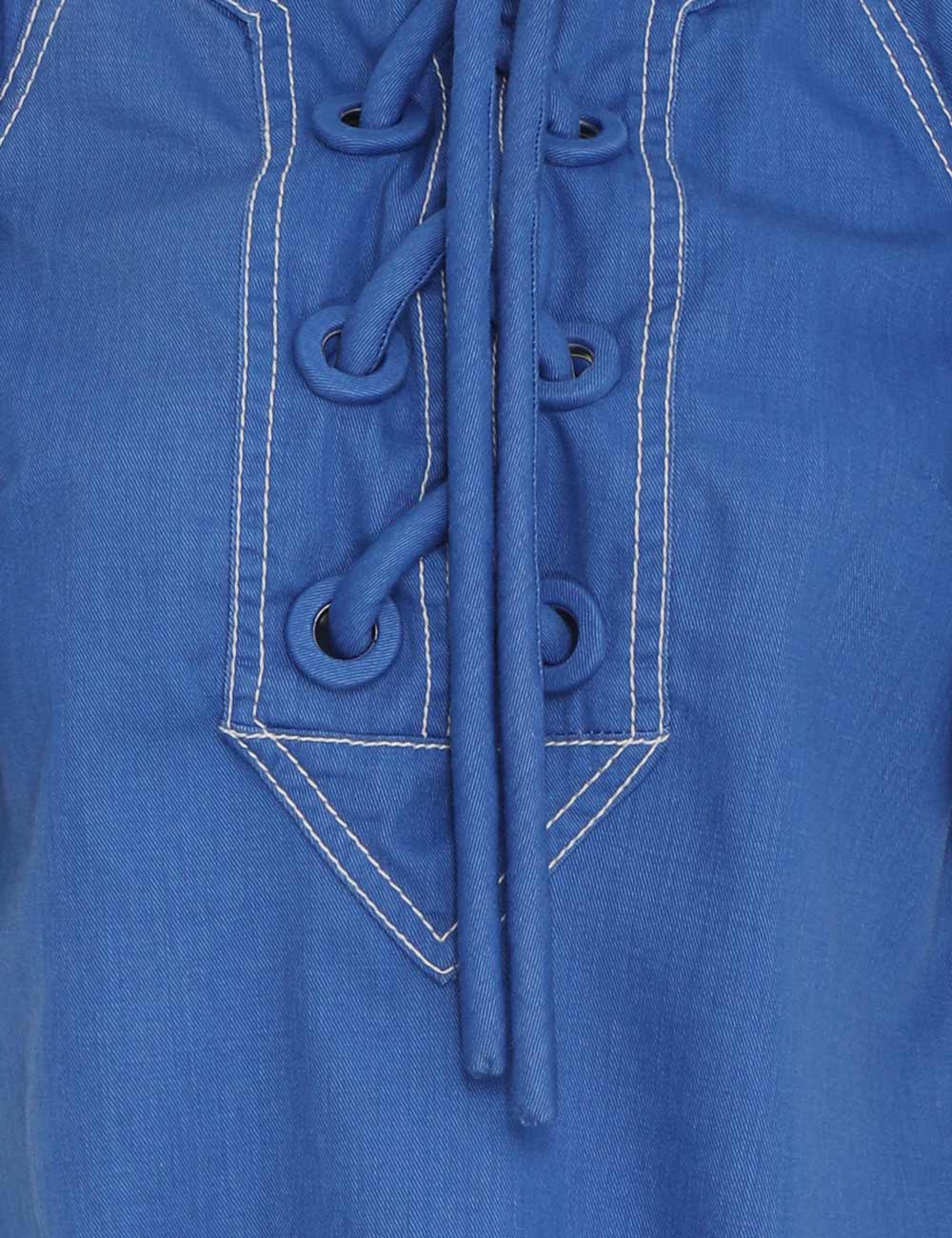 High Tide Denim Tie up Blouse 