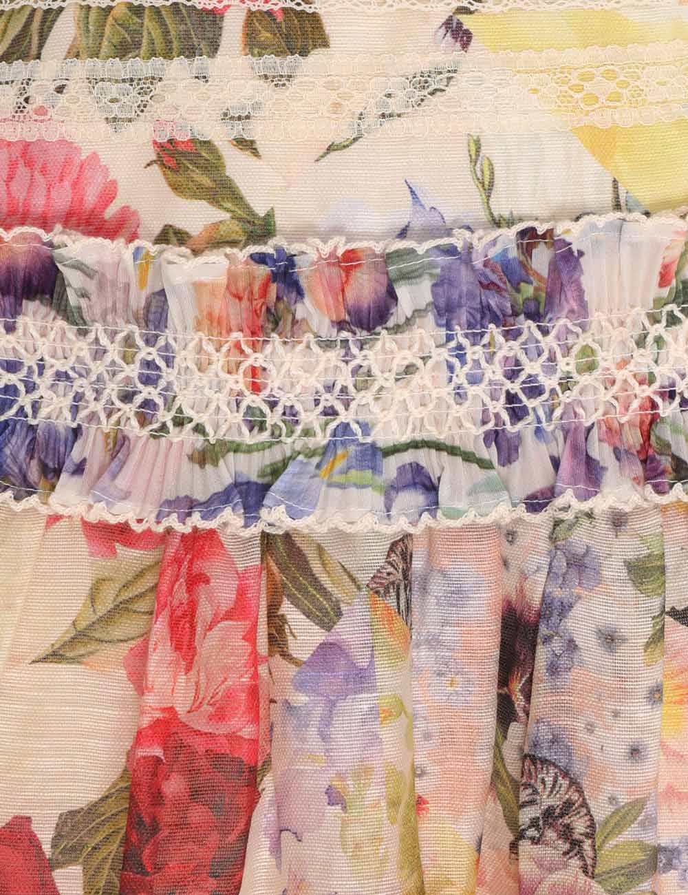 Wonderland Smocked Midi Skirt