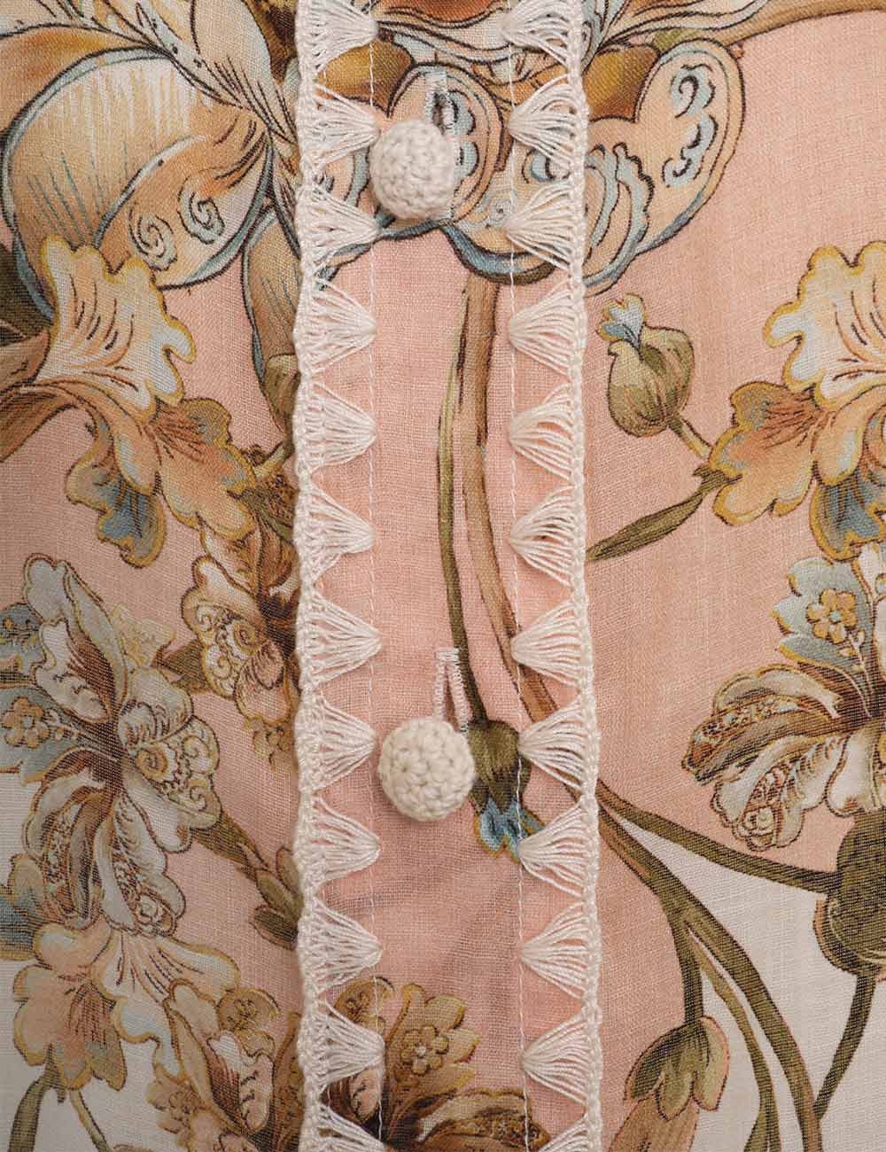 Chintz Tie Neck Blouse 