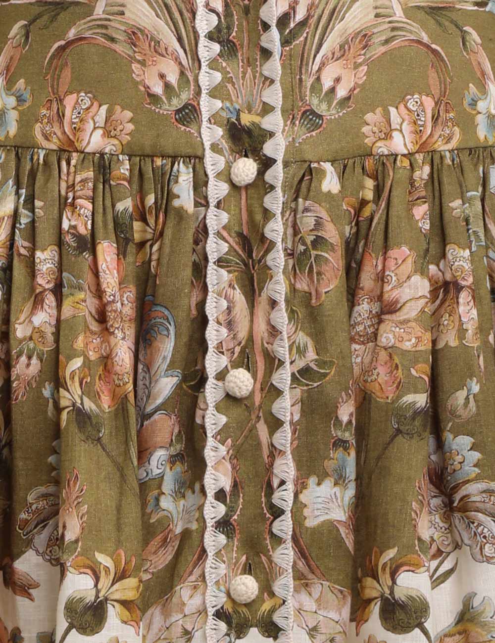 Chintz Tie Neck Mini Dress