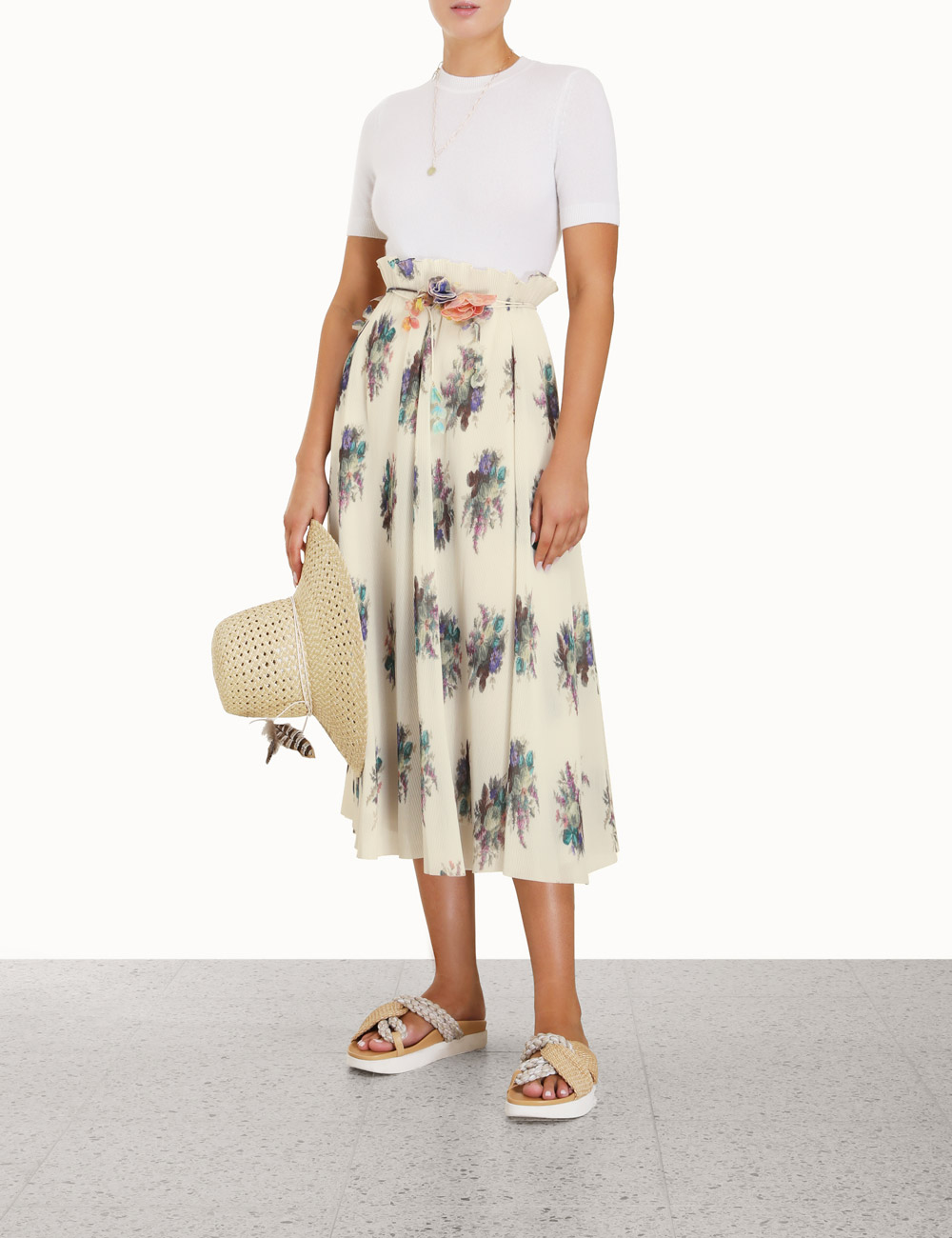 Pleated Midi Skirt