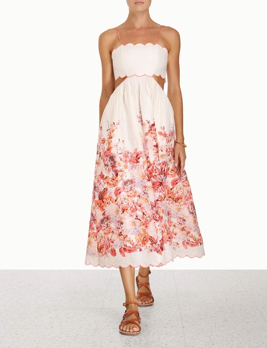 Devi Scallop Midi Dress