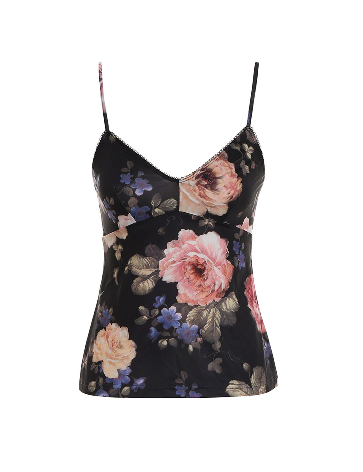 Luminosity Frilled Tank Multi Floral Black Online | Zimmermann