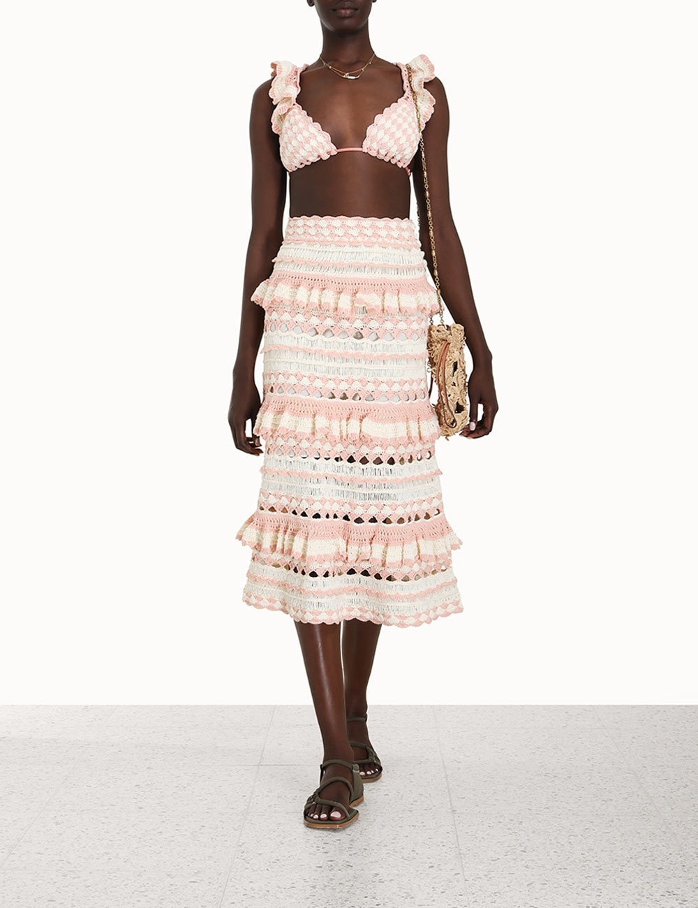 Clover Crochet Midi Skirt